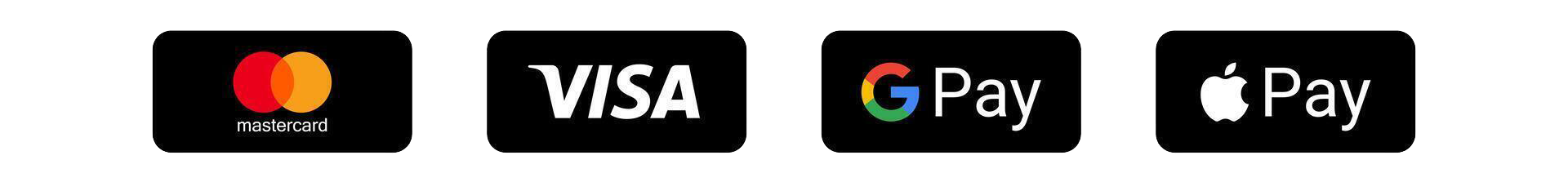 Přijímáme Visa, Mastercard, Google Pay a Apple Pay